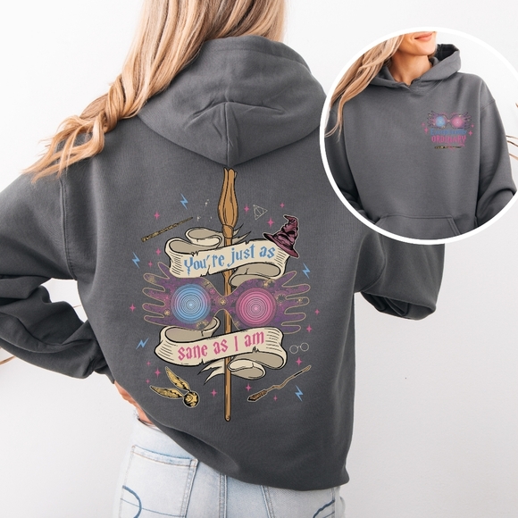Harry Potter Exceptionally Ordinary Just As Sane As I Am Hoodie Sweatshirt - Picture 10 of 16